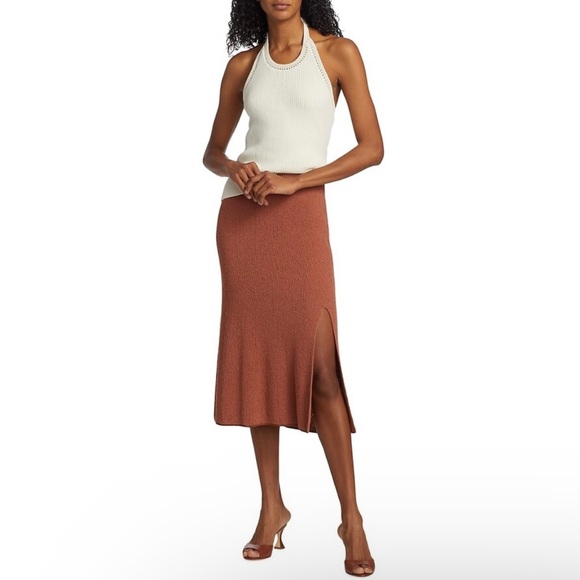 NEW RAG & BONE REVOLVE IVORY RIBBED HALTER TOP - Picture 9 of 10